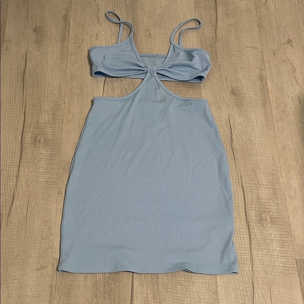 SHEIN Light Blue Backless Dress